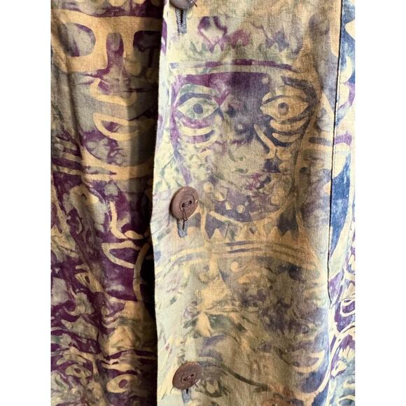 Vintage Men’s Hilo Hattie Face Tapestry Printed Hawaiian Shirt Button Down - Picture 6 of 10